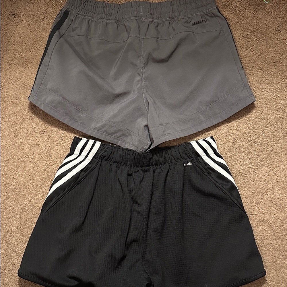 Bundle 2 Adidas Dual Pack Gray and Black Shorts - Picture 7 of 10